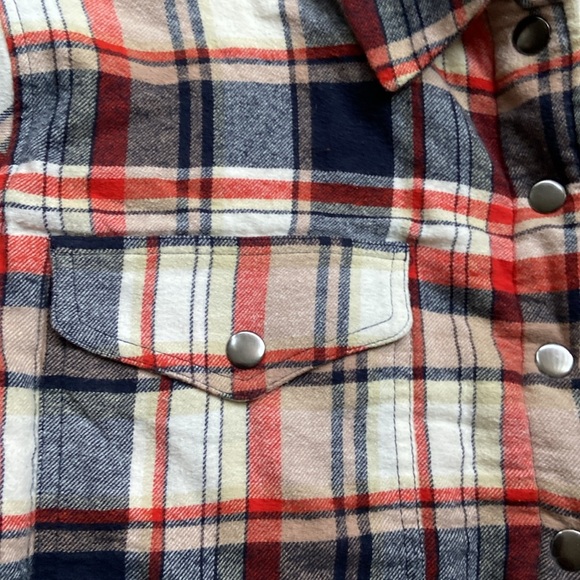 Lucky Brand Plaid Shacket - Red, Blue, Cream - Picture 6 of 10